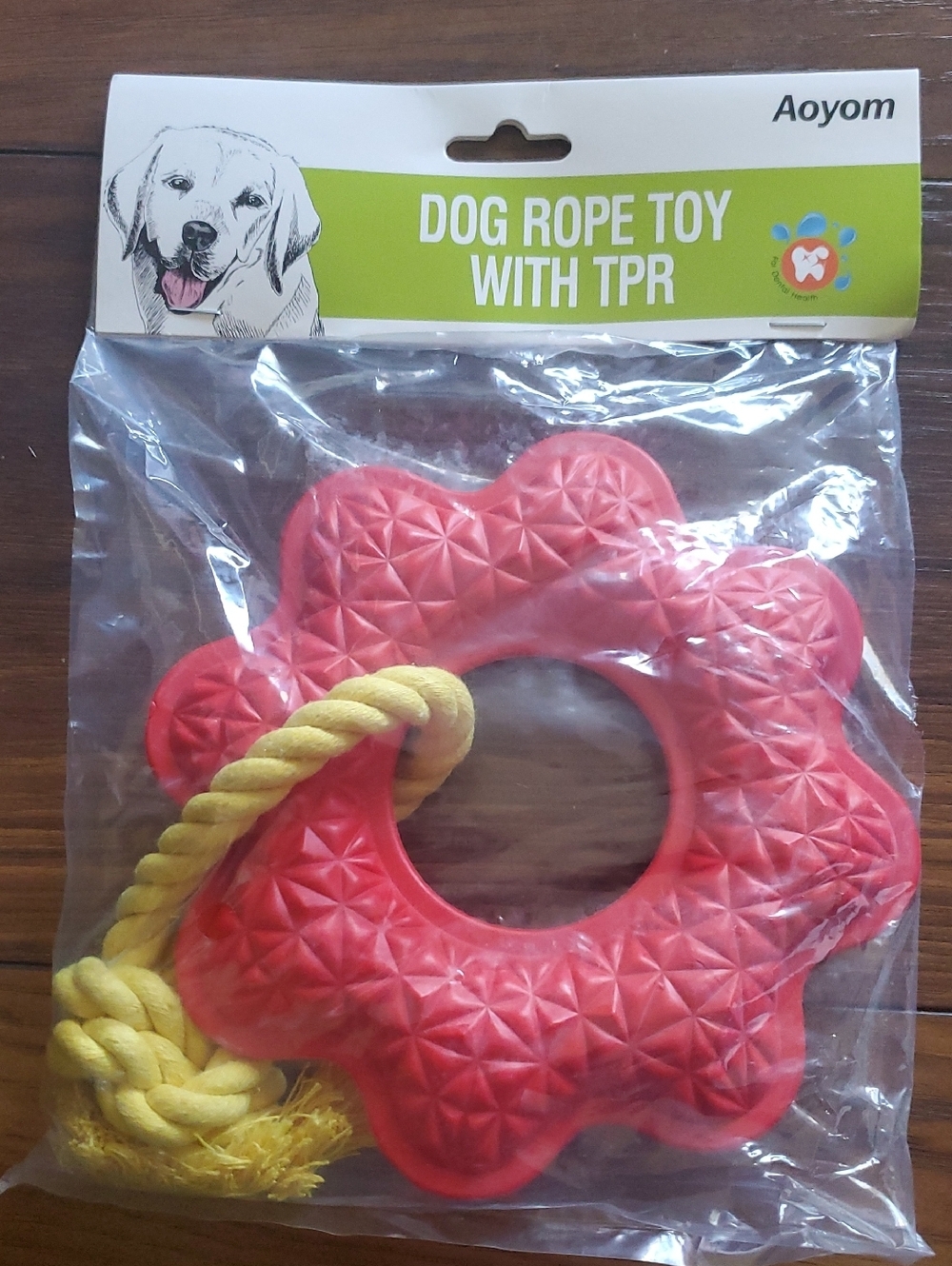 Red Flower Dog Rope Toy with TPR